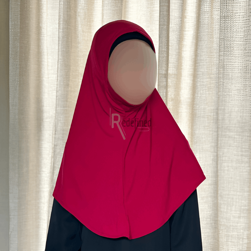 Girls Slip on Hijab/Scarf - Red