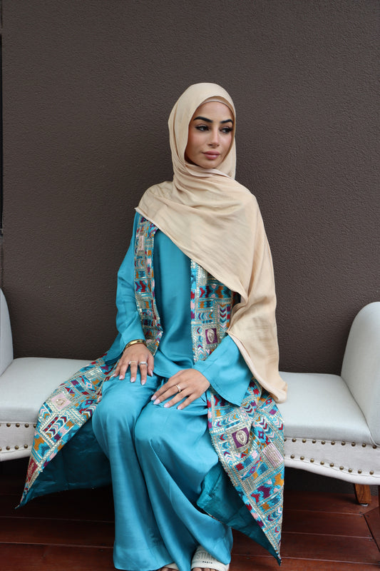 Zariya Statement Longline Vest - Aqua