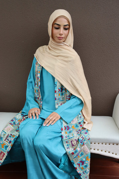 Zariya Statement Longline Vest - Aqua