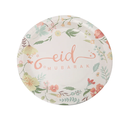 EID Mubarak Plate (Pack of 10) - Floral Theme