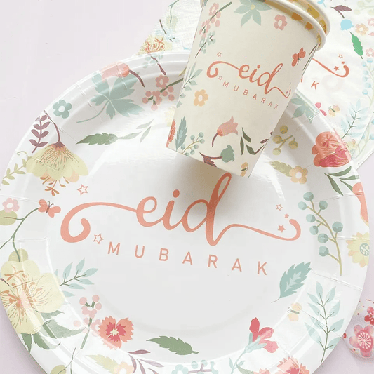 EID Mubarak Glass (Pack of 10) - Floral Theme