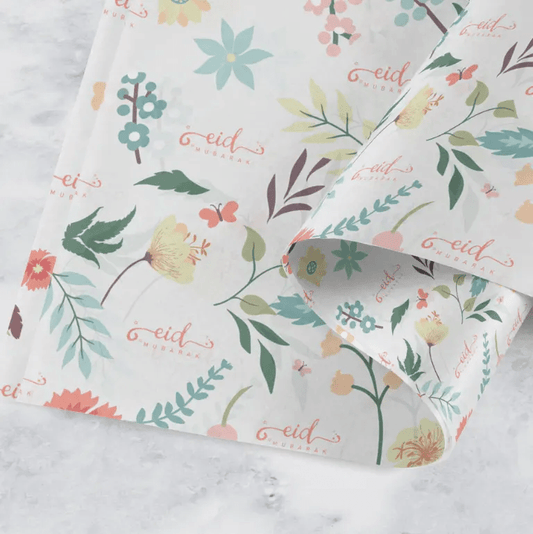 EID Mubarak Gift Wrapping Paper - Floral Theme